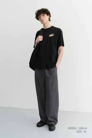 UNISEX CHECKED PAJAMA SLACKS BLACK CHECK