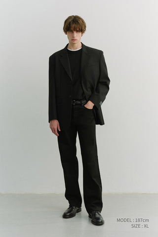 UNISEX OVERSIZED WOOL BLAZER BLACK