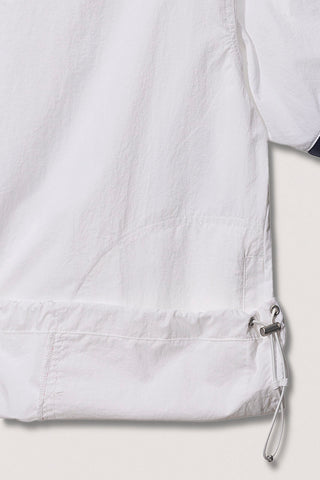 UNISEX V-NECK WOVEN TOP WHITE