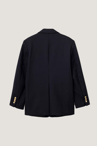 UNISEX 2 BUTTON WOOL BLAZER NAVY