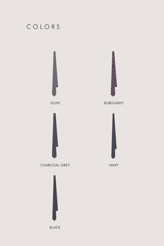 STRIPED TIE CHARCOAL GREY