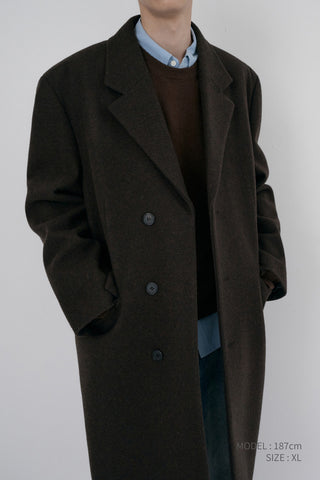 UNISEX BOXY TAILORED COAT DEEP BROWN