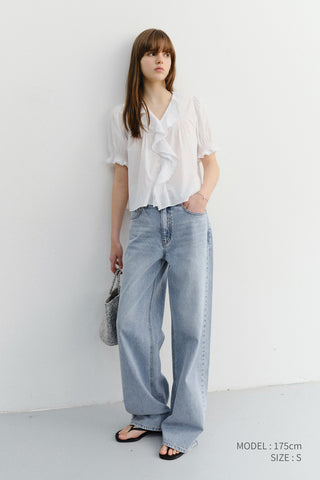 SUMMER RELAXED WIDE JEANS LIGHT BLUE