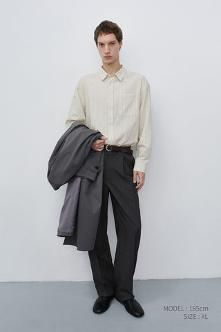 UNISEX INFORMAL SHIRT IVORY STRIPE