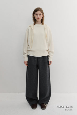 UNISEX JERSEY WIDE PANTS CHARCOAL GREY