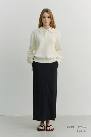 UNISEX CASHMERE COLLARED SWEATER IVORY