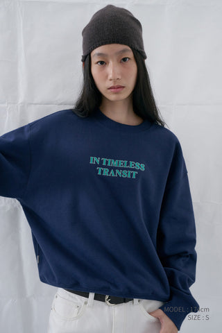 UNISEX SLOGAN SWEATSHIRT NAVY