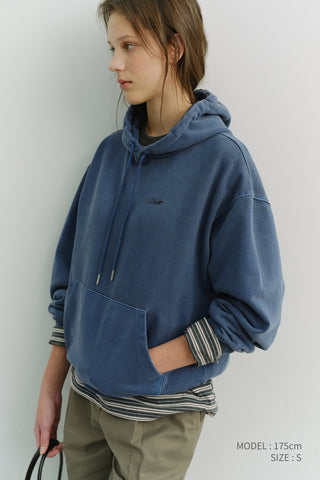 UNISEX GARMENT DYED HOODIE BLUE