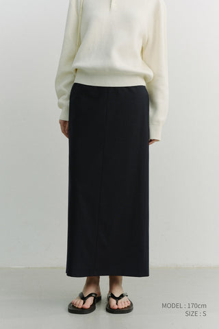 H-LINE STRIPED MAXI SKIRT NAVY STRIPE