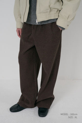 UNISEX JERSEY WIDE PANTS DARK BROWN