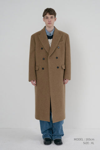 UNISEX TAILORED DOUBLE-BREASTED COAT CAMEL