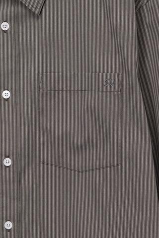 UNISEX INFORMAL SHIRT BROWN STRIPE