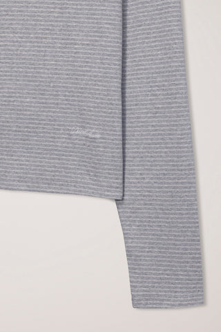 UNISEX HENLEY-NECK T-SHIRT GREY STRIPE