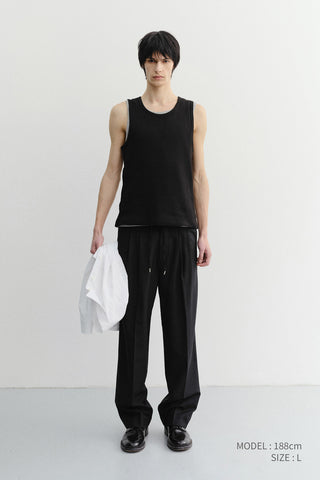 RELAXED SLEEVELESS TOP BLACK