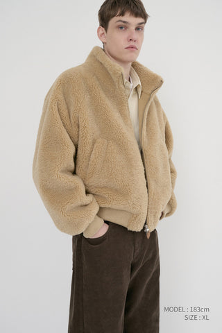 UNISEX BOA FLEECE BLOUSON CAMEL BEIGE