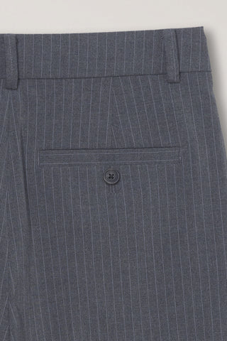 STRAIGHT SLACKS MELANGE GREY STRIPE