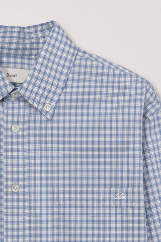 UNISEX OVERSIZED BD CHECKED SHIRT SOFT BLUE CHECK