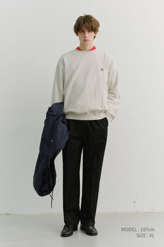 UNISEX DUNST LOGO CREASE SWEATSHIRT OATMEAL MELANGE