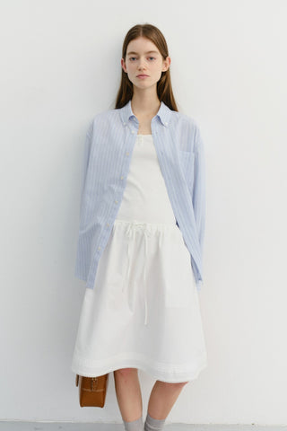 UNISEX CLASSIC STRIPED BD OVERSHIRT BLUE