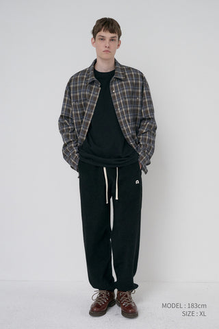 UNISEX QUILTED FLANNEL SHIRT BROWN CHECK