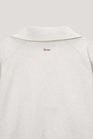 UNISEX LEATHER LOGO HALF ZIP-UP SWEATSHIRT OATMEAL MELANGE