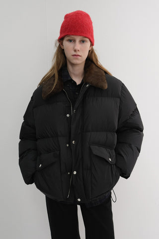UNISEX COLLARED GOOSE DOWN JACKET BLACK