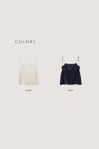 FLARED BUSTIER BLOUSE NAVY