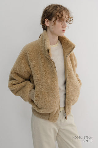 UNISEX BOA FLEECE BLOUSON CAMEL BEIGE