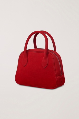 SUEDE BOSTON TOTE BAG RED