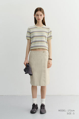 UNISEX STRIPED CREWNECK KNIT MINT CREAM