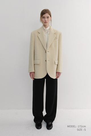 UNISEX ALPACA BLAZER COAT BUTTER BEIGE