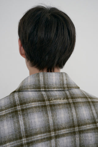 UNISEX QUILTED FLANNEL SHIRT KHAKI CHECK