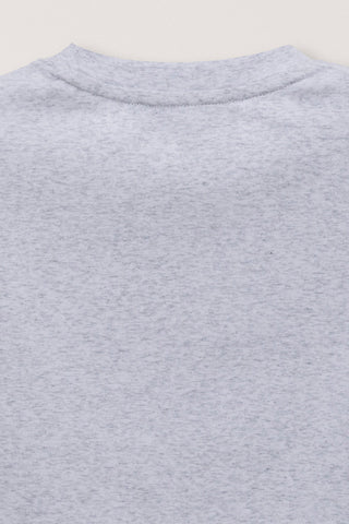 CURVED HEM SLIM TOP LIGHT MELANGE GREY