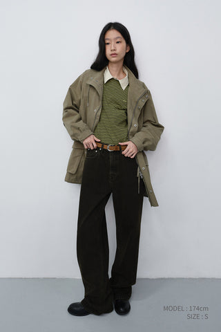 RELAXED WIDE JEANS DYED BROWN