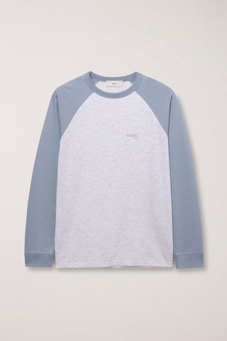 UNISEX RAGLAN T-SHIRT SKY BLUE LIGHT MELANGE GREY