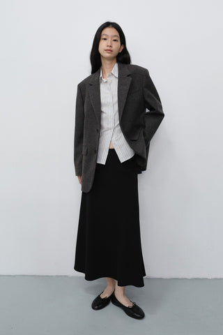 FLUID LONG SKIRT BLACK