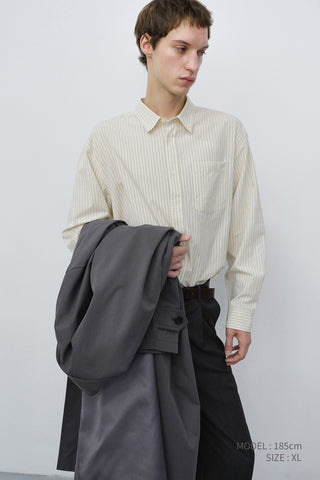 UNISEX INFORMAL SHIRT IVORY STRIPE