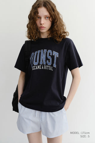 UNISEX VINTAGE ARCH LOGO T-SHIRT FRENCH NAVY