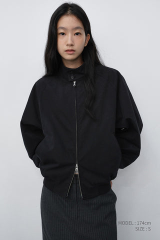 UNISEX VOLUME HARRINGTON JACKET BLACK