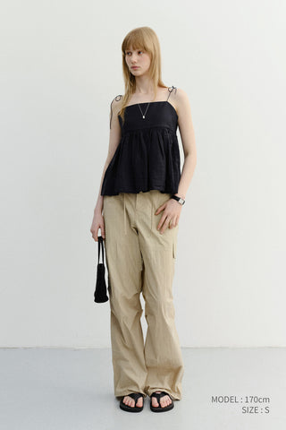 FLARED BUSTIER BLOUSE NAVY