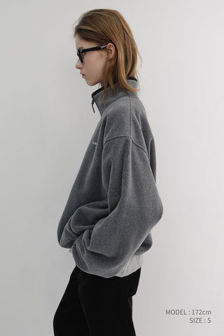 UNISEX ZIP-UP FLEECE SWEATSHIRT CHARCOAL GREY