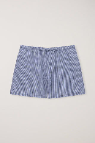 PAJAMA MINI SHORTS NAVY CHECK