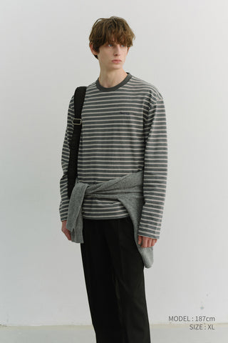 UNISEX STRIPED T-SHIRT GREY STRIPE