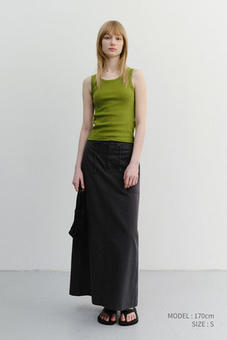 A-LINE MAXI SKIRT CHARCOAL GREY