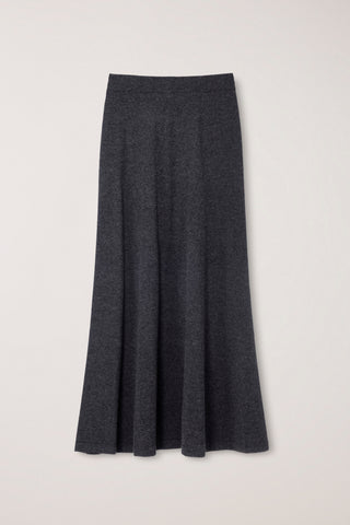KNITTED MAXI SKIRT CHARCOAL GREY