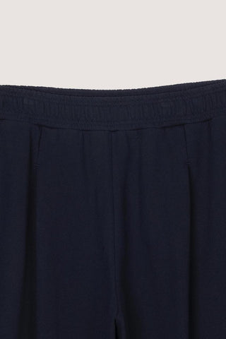 UNISEX LEATHER LOGO WIDE SWEAT PANTS FRENCH NAVY