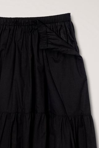 TIERED MAXI SKIRT BLACK