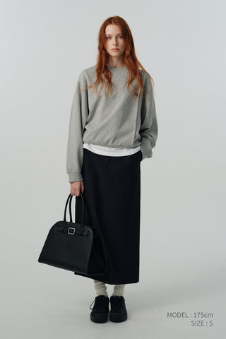 UNISEX DUNST LOGO CREASE SWEATSHIRT MELANGE GREY