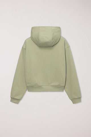 UNISEX CROPPED ZIP-UP HOODIE OLIVE