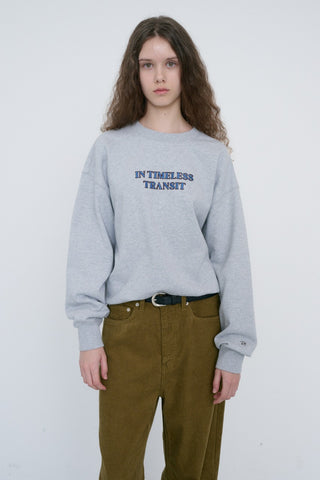 UNISEX SLOGAN SWEATSHIRT MID MELANGE GREY
